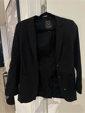 Talula Black Women's Single-Breasted Blazer with Notch Lapels